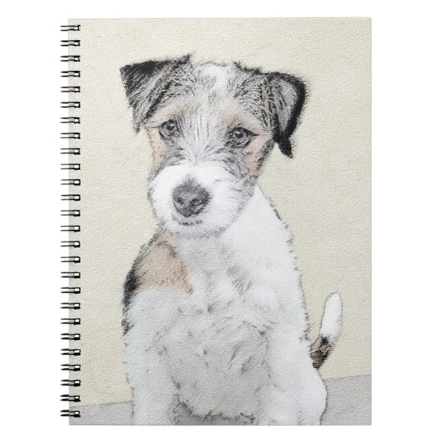 Caderno Espiral Russell Terrier Rough Painting - Arte Original de  (Frente)