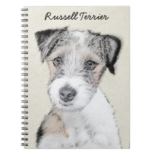 Caderno Espiral Russell Terrier Rough Painting - Arte Original de