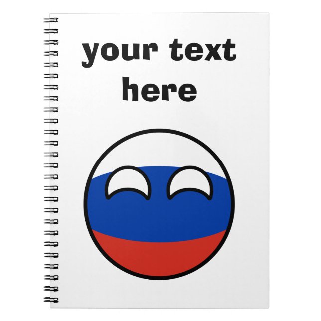 Caderno Espiral Rússia Geeky de tensão engraçada Countryball (Frente)