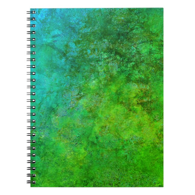 Caderno Espiral Russo Industrial Inspirou Art Verde Azul (Frente)