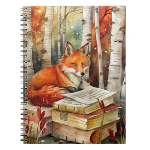 Caderno Espiral Russo Vintage Fox Books Woodland outono