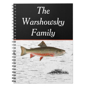 Caderno Espiral Rustic Aspen Latido Trout Pescador Lake House