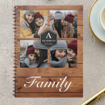 Caderno Espiral Rustic Barn Wood 4 Pictures Family Photo Collage<br><div class="desc">Upload your favorite photos to make your own unique personalized keepsake photo gift.</div>
