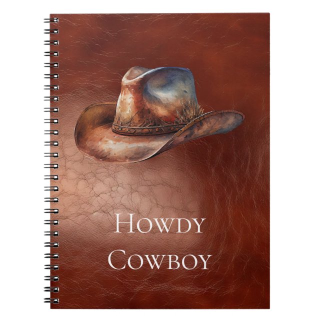 Caderno Espiral Rustic Brown Cowboy Hat (Frente)