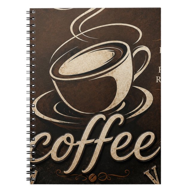 Caderno Espiral Rustic Coffee Bar Decor Gift (Frente)