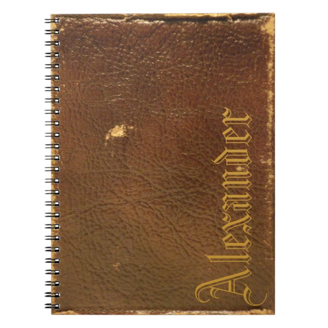 Caderno Espiral Rustic Faux Brown Leather (Frente)