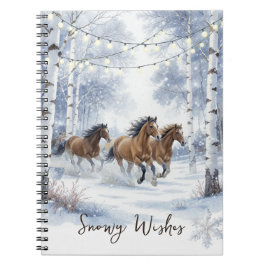 Caderno Espiral Rustic Horse Christmas