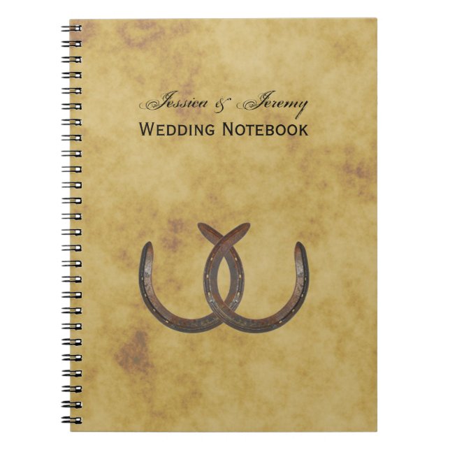 Caderno Espiral Rustic Horsferes - Diário de Casamento BG em Desco (Frente)