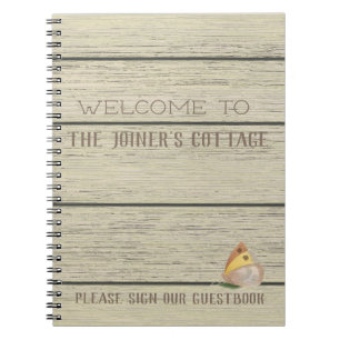 Caderno Espiral Rustic Lake Cabin Personalizado Bem-Vindo