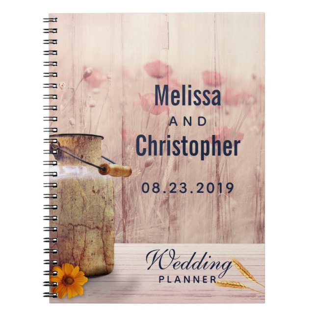 Caderno Espiral Rustic Milk Can Country WednPlanner (Frente)