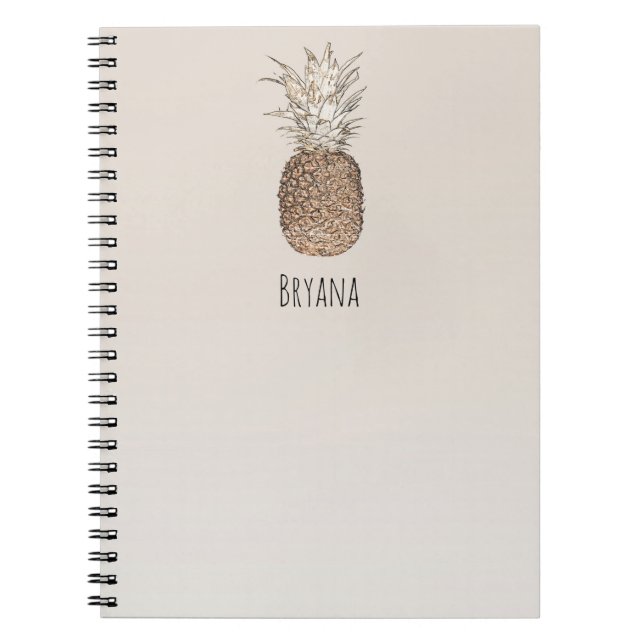 Caderno Espiral Rustic Pineapple Tropical Havaiana (Frente)