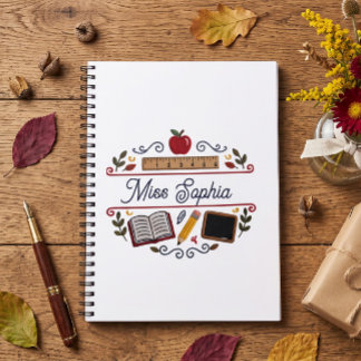 Caderno Espiral Rustic Teacher Appreciation Custom Spiral Notebook