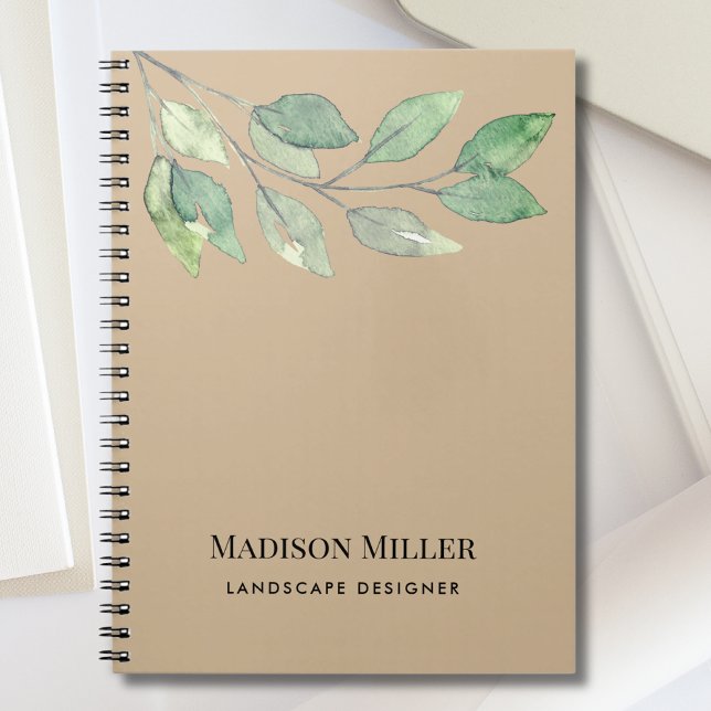 Caderno Espiral Rustic Watercolor Greenery (Criador carregado)