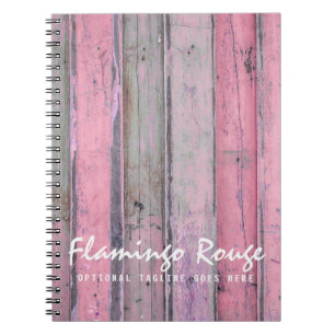 Caderno Espiral Rústico Rosa Madeira Vintage & Boho Chic Boutique