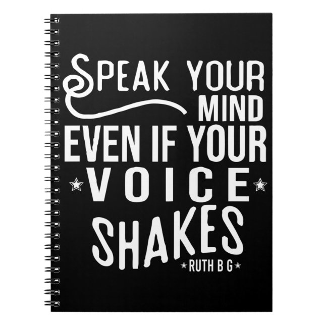 Caderno Espiral Ruth Bader Ginsburg, Ícone Político Feminista Ruth (Frente)