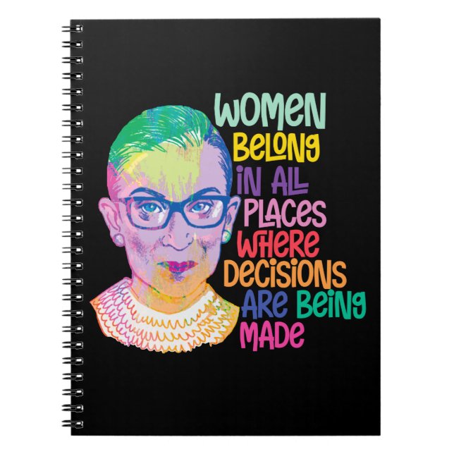 Caderno Espiral Ruth Bader Ginsburg Mulheres Pertencem A Todos Os  (Frente)