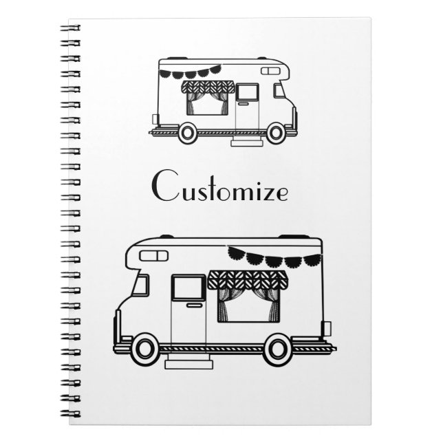 Caderno Espiral RV Camper Caravan Thunder_Cove (Frente)