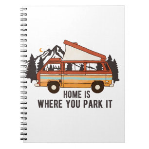 Caderno Espiral RV Camping Trailer "Home is Where You Park It"