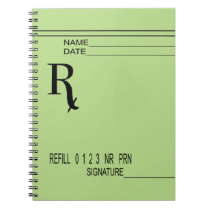 Caderno Espiral Rx Prescription Pad - Escreva Sua Própria Receita