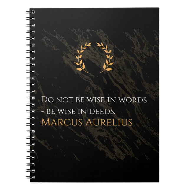 Caderno Espiral Sabedoria de Marcus Aurelius: Ações falam alto (Frente)