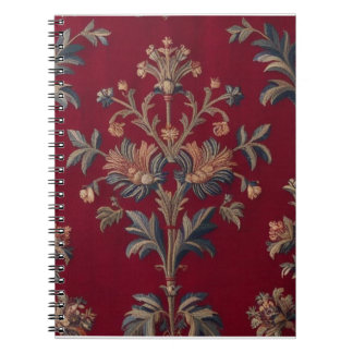 Caderno Espiral Sac broderie medievale fleurie en rouge bordeaux