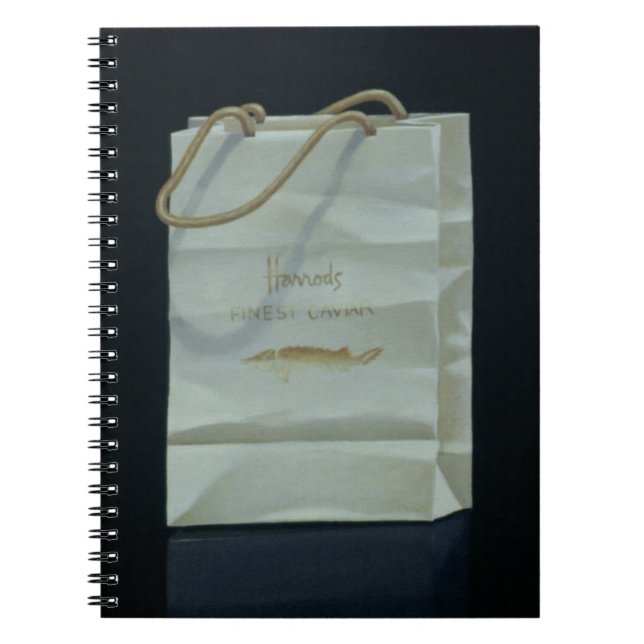 Caderno Espiral Saco 1989 do caviar de Harrods (Frente)