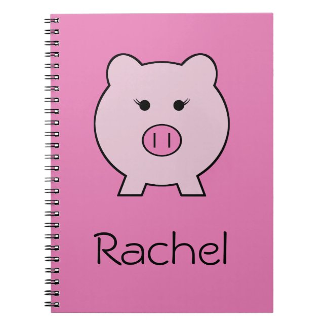Caderno Espiral Sadie the Pink Pig ~ Cute Girly Kawaii (Frente)