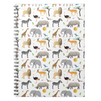 Caderno Espiral Safari Savanna Múltiplos Animais