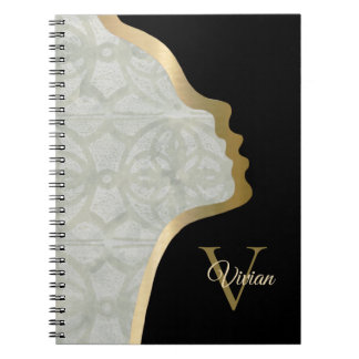 Caderno Espiral Sage Green Black E Dourado Face