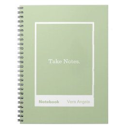 Caderno Espiral Sage Green Block Quote Classic