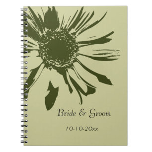 Caderno Espiral Sage Green Gerbera Flower