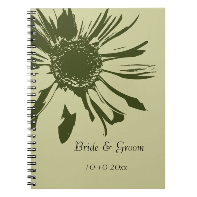 Caderno Espiral Sage Green Gerbera Flower (Frente)