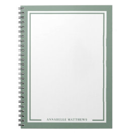 Caderno Espiral Sage Green Name Monogram