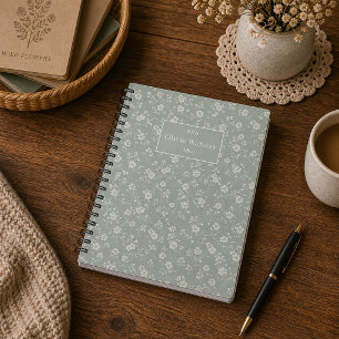 Caderno Espiral Sage Verde Floral, Casa de Campo, Núcleo de Casa d