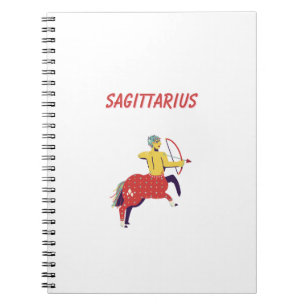 Caderno Espiral Sagitário Branco, zodíaco, signo estelar