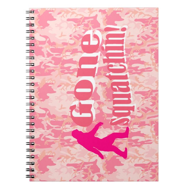 Caderno Espiral Saiu-se a piscar na camuflagem rosa (Frente)