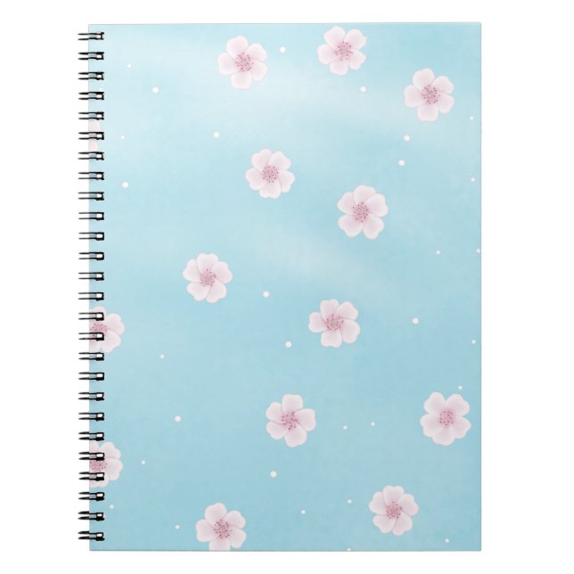 Caderno Espiral Sakura Blossom Japonês Primavera Floral (Frente)