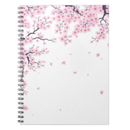Caderno Espiral Sakura Flor de Cerejeira Arte Japonesa Tote