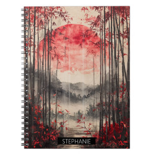 Caderno Espiral Sakura Tinta Lavada Lua de Sangue (1)