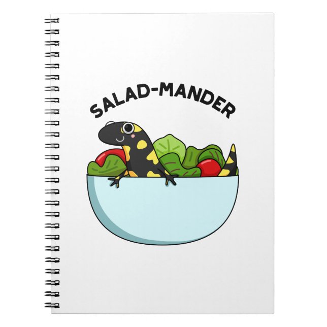 Caderno Espiral Salad-mander Salamandra Engraçada Piada de Animal  (Frente)
