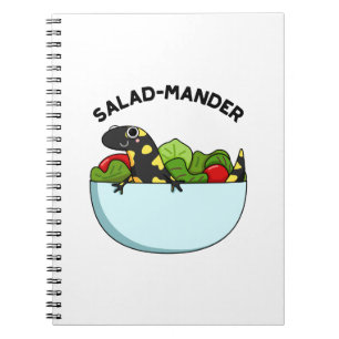 Caderno Espiral Salada Engraçada Salamander Animal Pun