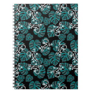 Caderno Espiral Salamander e Green Leaf Pattern
