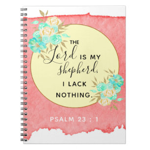 Caderno Espiral Salm 23:1 Verso da Bíblia Inspiracional - Notebook
