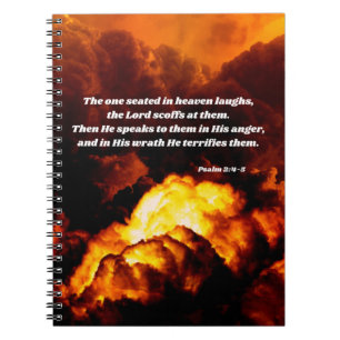 Caderno Espiral Salmo 2 Verso da Bíblia Raiva de Deus