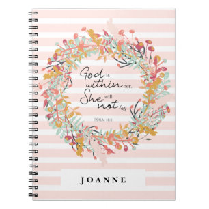 Caderno Espiral Salms notebook devocional mulheres coroa floral