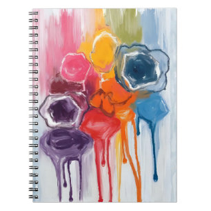 Caderno Espiral Salpico de Tinta Artista de Aquarela Pintando