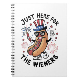 Caderno Espiral Salsichas do Dia 4 de Julho EUA Bandeira americana