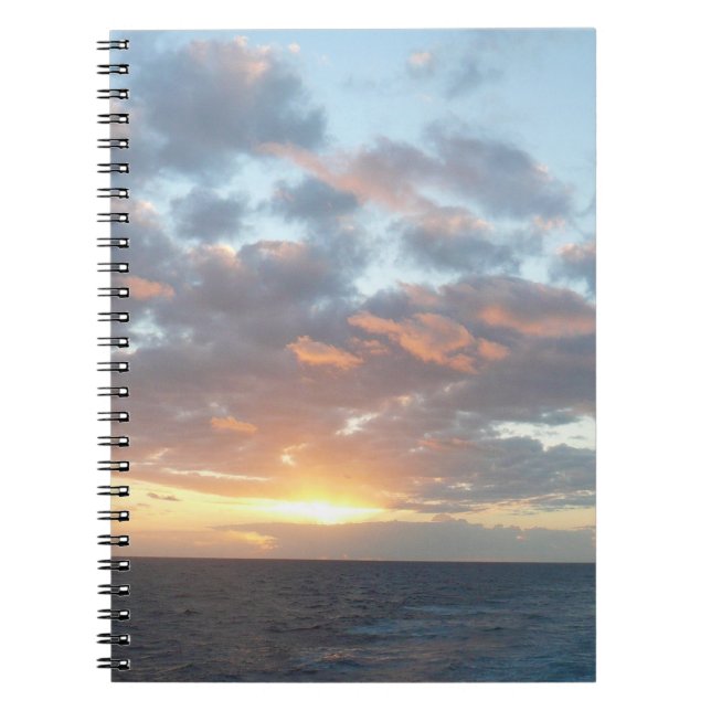 Caderno Espiral Salto do Sol no Mar I Pastel Mar (Frente)