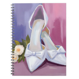 Caderno Espiral Saltos de Noiva | Rosa de Arco Branco Aquarela Cas
