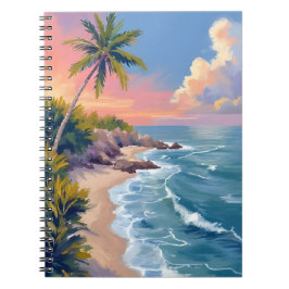Caderno Espiral Saltwater Daydream | Ocean Coast Watercolor Sea